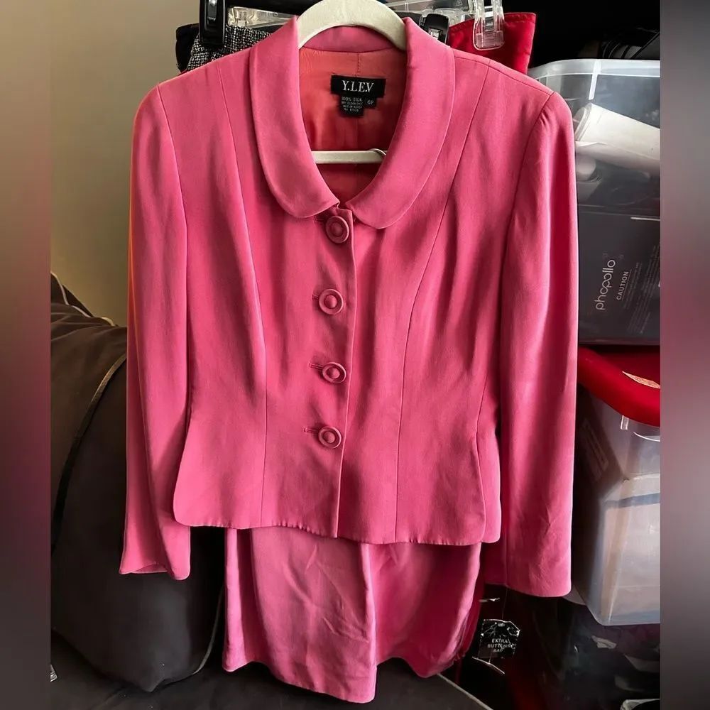 Y.L.V.E Silk Pink Skirt Set
